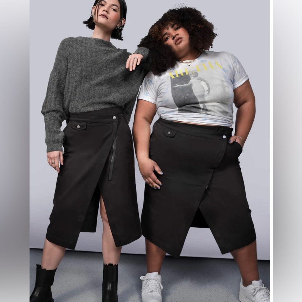 Wildfang Essential Cotton Twill Utility Wrap Skirt